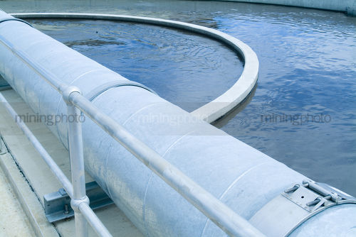 Water pipe at water treatment works - Mining Photo Stock Library