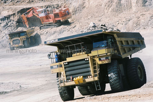 Loading coal from the coal seam - Mining Photo Stock Library