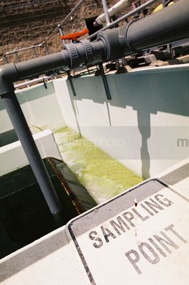Sampling point on water treatment plant - Mining Photo Stock Library