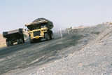 Mining Photo Stock Library - trucks passing on haul road ( Weight: 3  New Image: NO)