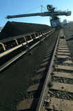 Mining Photo Stock Library - coal loader on tracks stockpiling vertical image ( Weight: 1  New Image: NO)