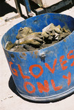 Mining Photo Stock Library - bin of gloves on mine site ( Weight: 5  New Image: NO)