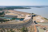 Mining Photo Stock Library - large outback dam with road over dam wall. well stocked with water. ( Weight: 2  New Image: NO)