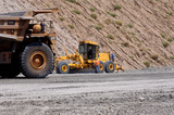 Mining Photo Stock Library - haul truck passing grader on open cut mine site ( Weight: 4  New Image: NO)