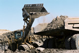 Mining Photo Stock Library - loader loading a haul truck with overburden on open cut mine site ( Weight: 3  New Image: NO)