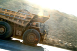 Mining Photo Stock Library - loaded mine truck moving along haul road ( Weight: 2  New Image: NO)