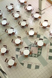 Mining Photo Stock Library - chairs and tables arranged inside a shopping centre.  shot from above ( Weight: 5  New Image: NO)