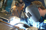 Mining Photo Stock Library - welder up close with mask on ( Weight: 5  New Image: NO)