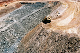 Mining Photo Stock Library - haul truck emptying overburden onto stockpile in open cut coal  mine with light vehicle adjacent. ( Weight: 4  New Image: NO)