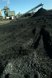 Mining Photo Stock Library - coal wash plant with loader tracks in stockpile.  good generic shot with room for text in foreground. verical shot ( Weight: 4  New Image: NO)