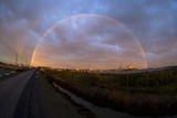 Mining Photo Stock Library - rainbow over shipping port area with side road alongside. ( Weight: 5  New Image: NO)