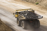Mining Photo Stock Library - loaded haul truck carrying overburden on haul road in open cut mine site. ( Weight: 2  New Image: NO)