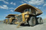 Mining Photo Stock Library - haul trucks parked at the go line ( Weight: 3  New Image: NO)