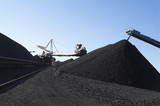 Mining Photo Stock Library - reclaimer and loader amongst coal stockpiles ( Weight: 1  New Image: NO)