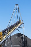 Mining Photo Stock Library - high coal conveyor loading to a coal stockpile.  vertical image. ( Weight: 1  New Image: NO)