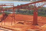 Mining Photo Stock Library - stockpile conveyor loaders on bauxite processing plant. ( Weight: 2  New Image: NO)