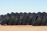 Mining Photo Stock Library - stockpile of haul truck tyres at open cut mine site. ( Weight: 1  New Image: NO)