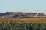 Mining Photo Stock Library - wide mine shot showing stockpiled overburden and top of dragline. rehabilitation and revegetation in foreground. ( Weight: 1  New Image: NO)