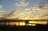 Mining Photo Stock Library - Sunset with stockpiled coal in foreground and high conveyors at terminal. ( Weight: 1  New Image: NO)