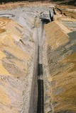 Mining Photo Stock Library - vertical aerial photo of haul access road in open cut coal mine ( Weight: 1  New Image: NO)