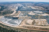Mining Photo Stock Library - wide aerial photo of working open cut coal mine in remote environment. ( Weight: 1  New Image: NO)