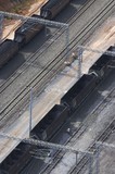 Mining Photo Stock Library - aerial photo of heavy rail carriages cars carrying coal. ( Weight: 1  New Image: NO)