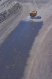 Mining Photo Stock Library - water cart spraying water on haul access road in open cut mine.  aerial photo. ( Weight: 1  New Image: NO)