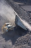 Mining Photo Stock Library - aerial photo of haul truck dumping overburden at dump site in open cut mine. ( Weight: 1  New Image: NO)