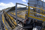 Mining Photo Stock Library - wide photo of multi level coal conveyors arriving at coal terminal.  coal is delivered to stockpiles. ( Weight: 1  New Image: NO)